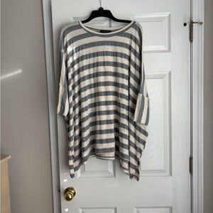 Striped Gray and White Women's Blouse